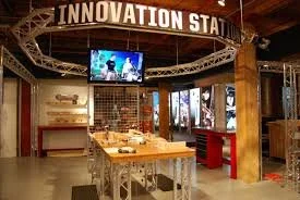LiveLab build — Innovation Station bar interior