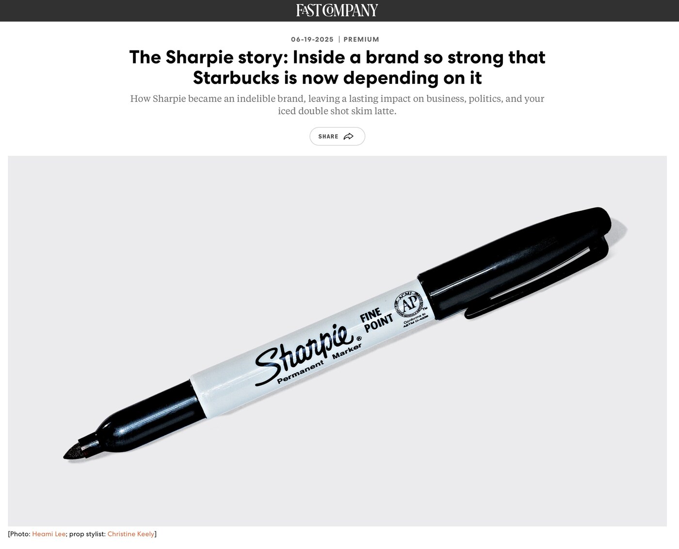 Fast Company Sharpie story